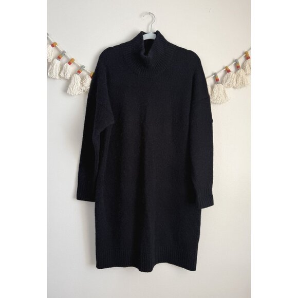 COS Dresses & Skirts - COS Navy Wool Alpaca Blend Mock Neck Mini Sweater Dress Modest Minimalist M